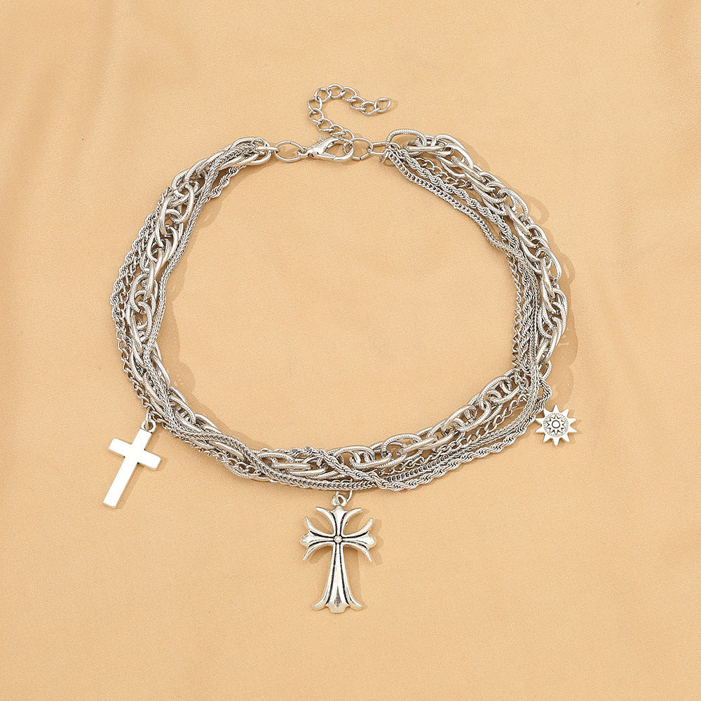 Wholesale Cool Cross Necklace  Light Luxury Necklace Collarbone Chain
