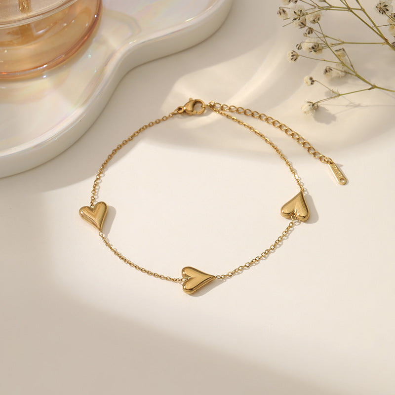 Wholesale Titanium Steel Love Bracelet White Chic Everyday Jewelry for Women