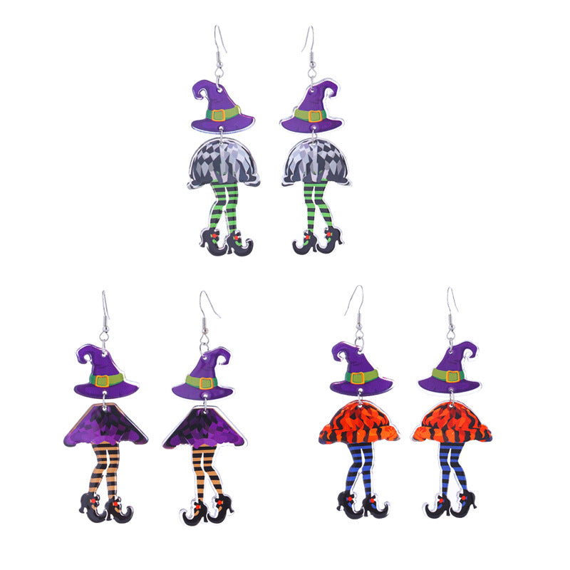 Wholesale Halloween Cute Witch Ghost Pumpkin Earrings ACC-ES-CT038