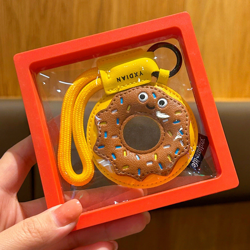 Wholesale Leather Cartoon Food Keychain Pizza Hamburger Pendant For Boys Girls Backpack Car Key Gift