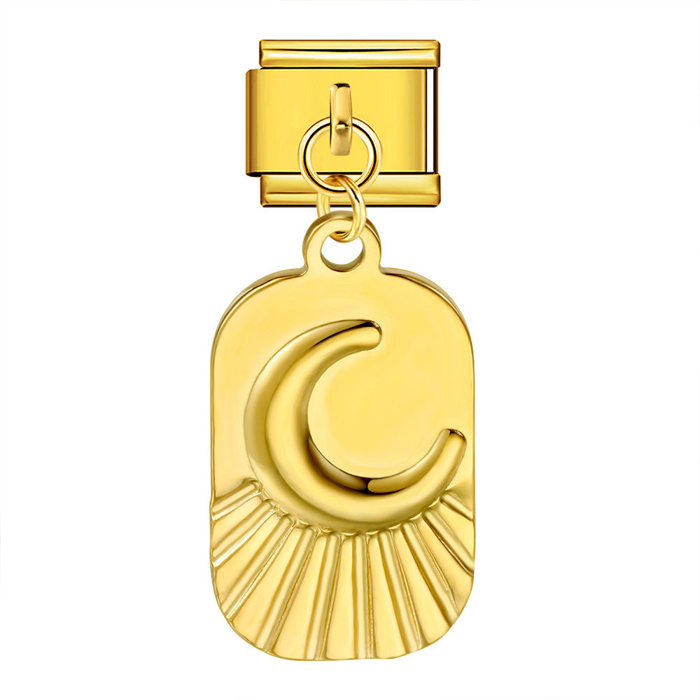 Wholesale  Italian Charm Bracelet 9mm DIY single hook pendant Creative Stainless Steel Composable Bracelet