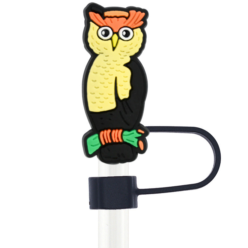 Wholesale Random 100pcs Halloween 10mm PVC Soft Straw Tube Cap ACC-SCR-RYY070