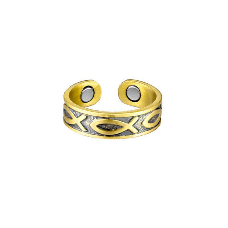 Wholesale  Double Magnet Ring Metal Glossy Creative Jewelry