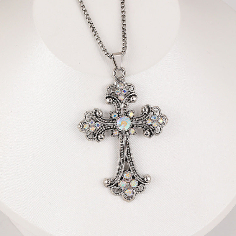 Wholesale Stylish Cross Pendant Necklace Titanium Steel Hip Hop Chain Jewelry Gift For Men Women