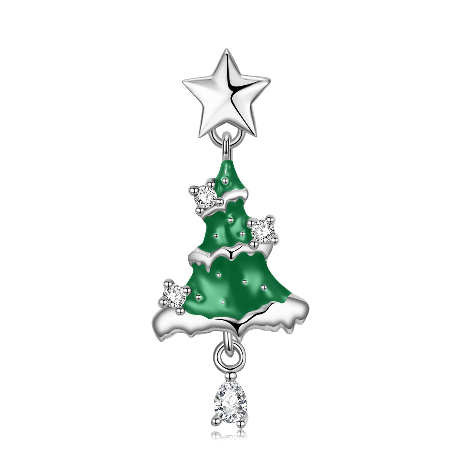 Wholesale Christmas Gift Christmas Tree S925 Sterling Silver Epoxy Necklaces ACC-NE-MC012