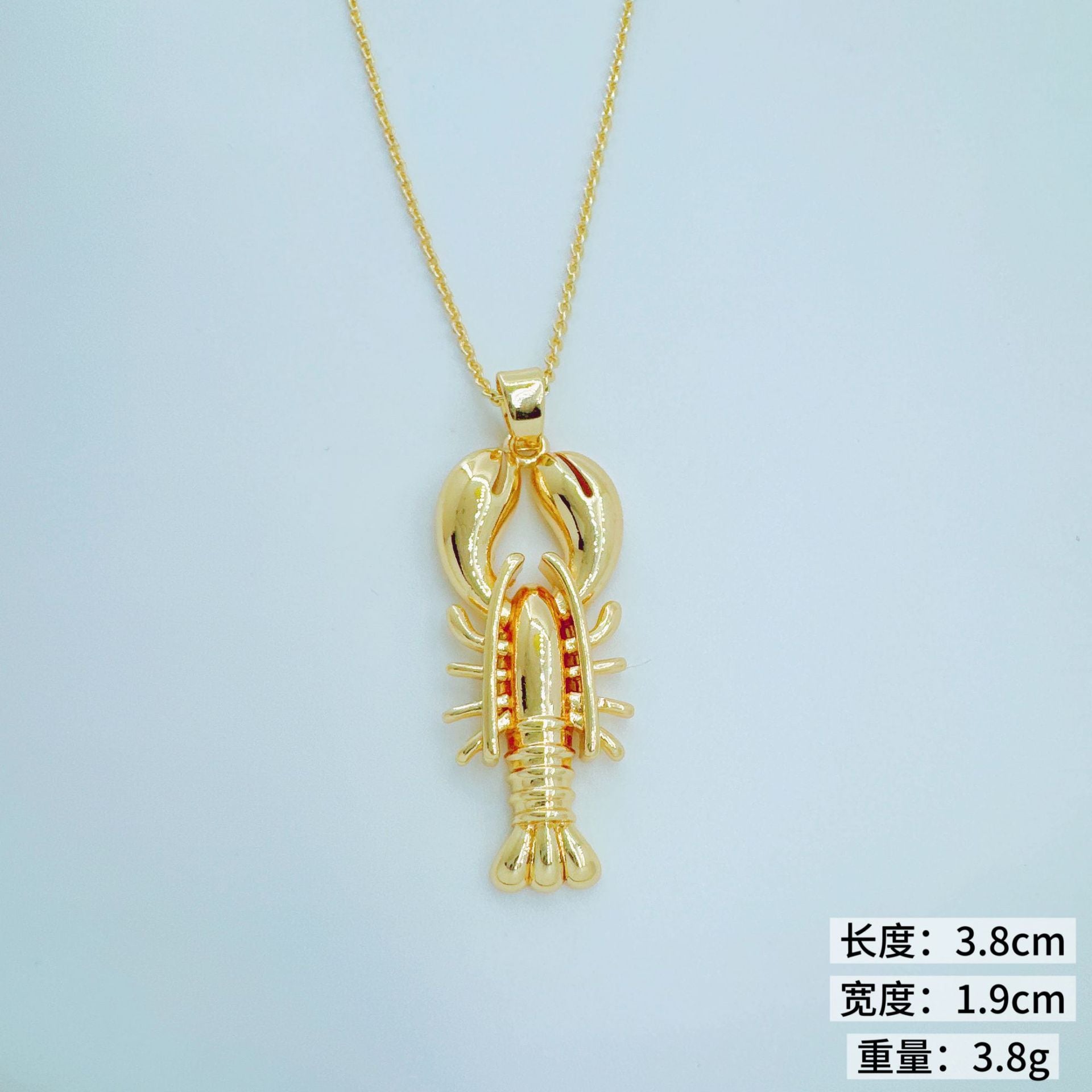 Wholesale Lobster Pendant Necklace Gold Tone Copper Niche Design Jewelry Accessory for Resale