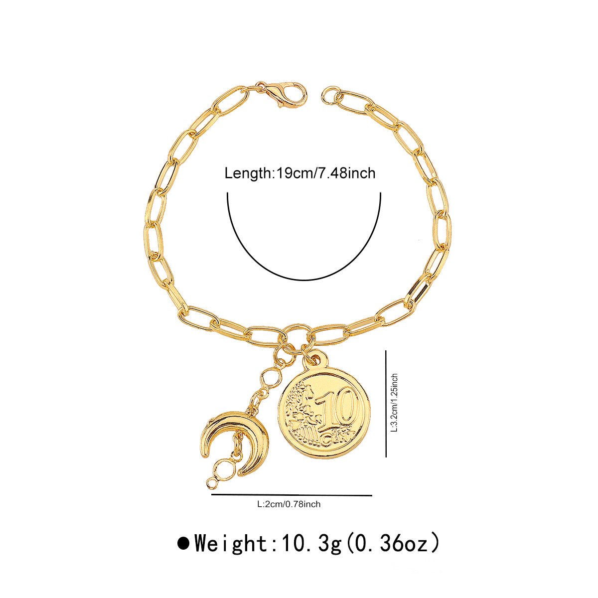 Wholesale  Casual Vacation Style Beach Portrait Sun ing High-End Gold Bracelet for Women