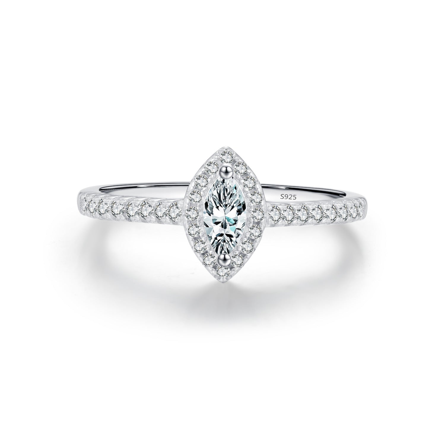 Wholesale s925 sterling silver double diamond zircon ring