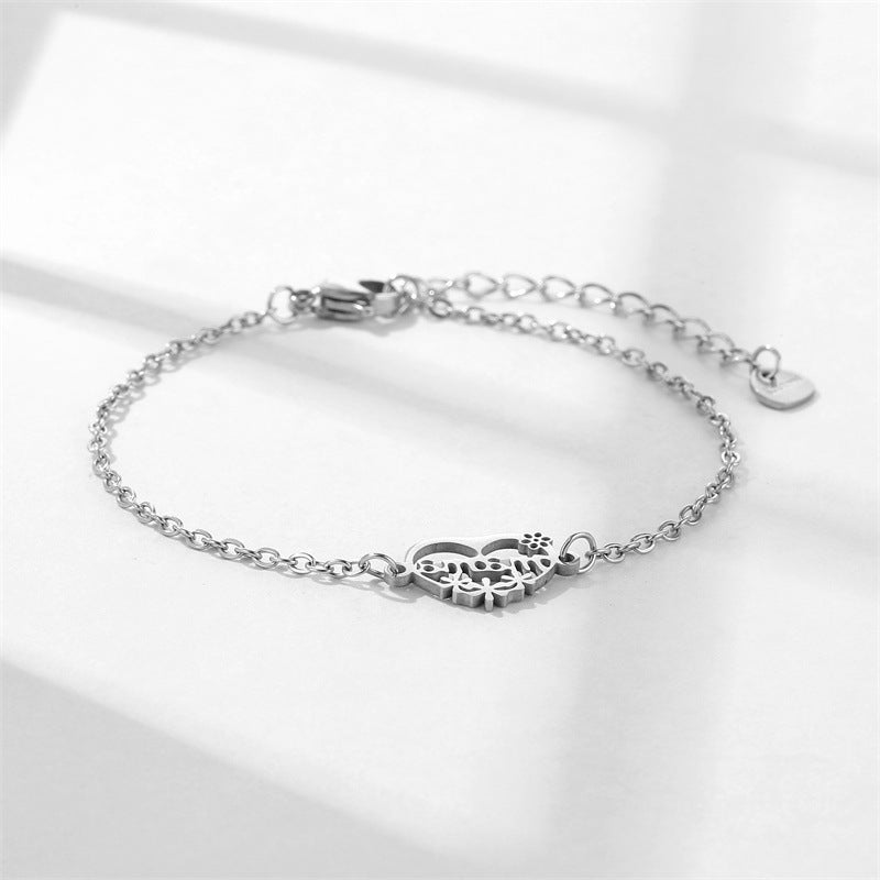 Wholesale Mama Love Titanium Steel Stainless Steel Mother's Day Bracelet ACC-BT-MinM001