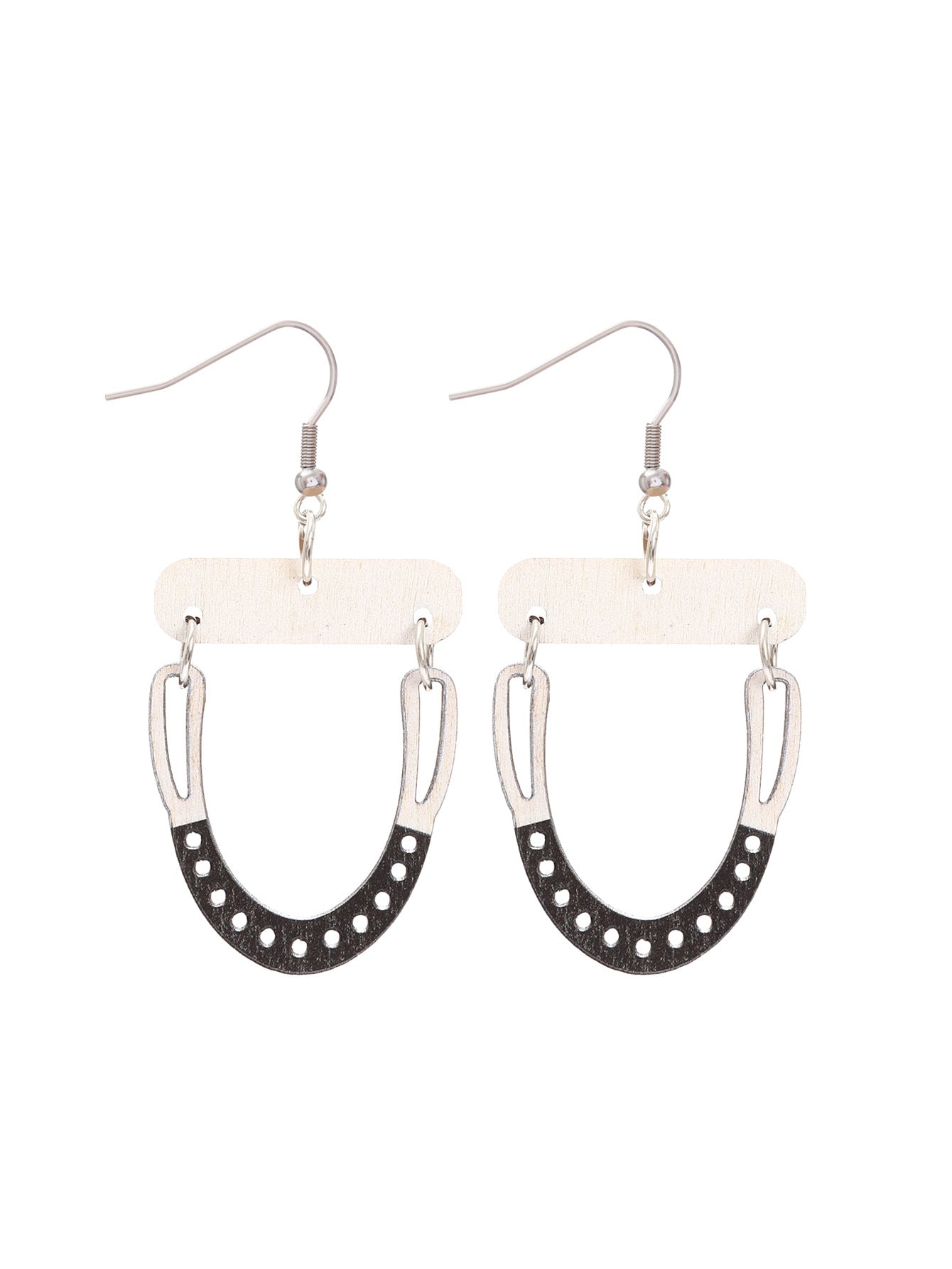 Wholesale  Retro Bohemian Style Pattern Leaves Wooden Earrings