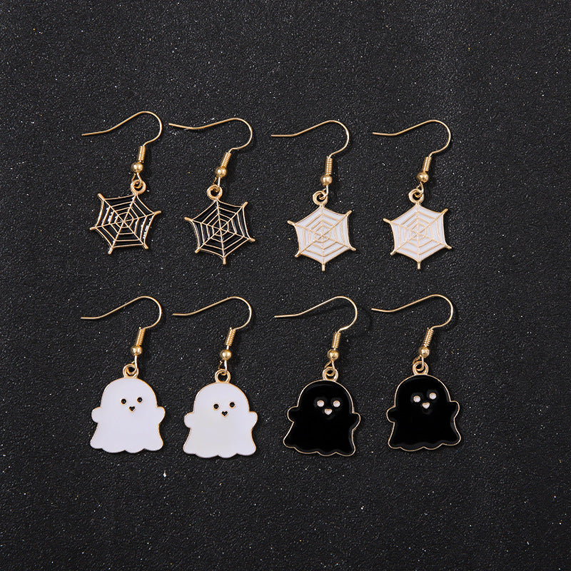 Wholesale Alloy  Earrings - Cute Ghost and Pumpkin Skull for Party Wear