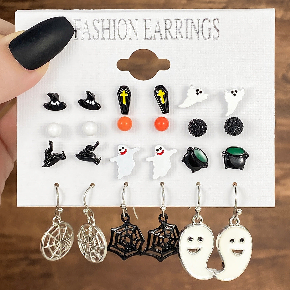 Wholesale Halloween Horror Alloy Oil Drop Earrings ACC-ES-Anduo004