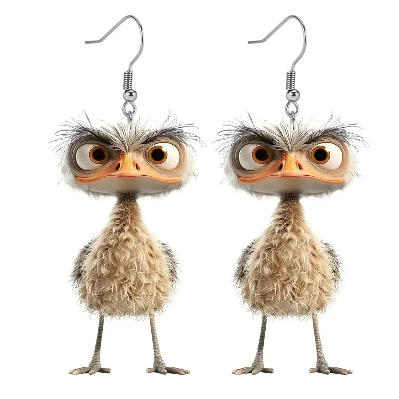 Wholesale Acrylic Funny bird earrings