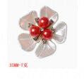 Wholesale Metal cufflinks with cubic zirconia and artificial pearl flower design