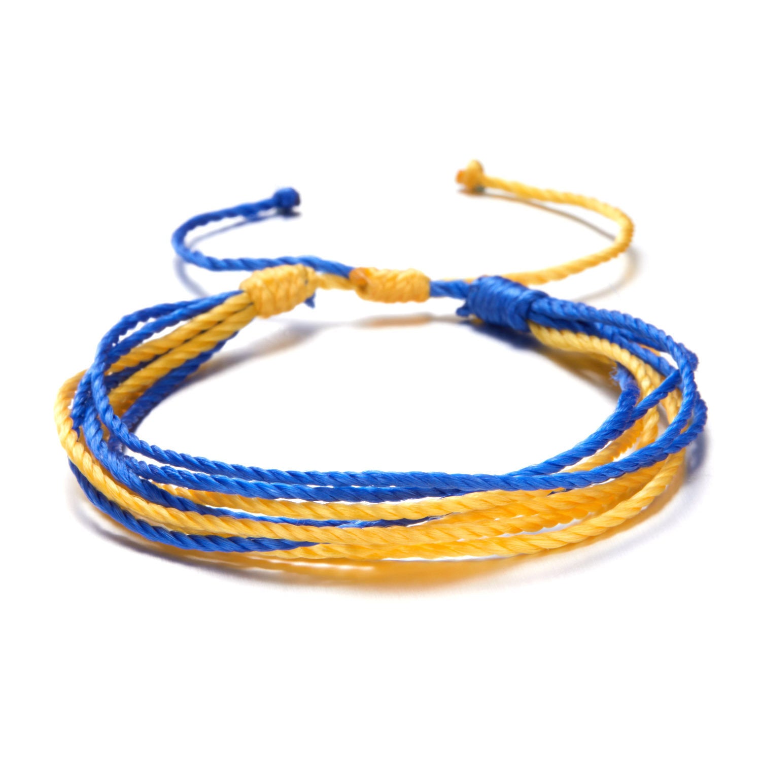 Wholesale Yellow Blue Alloy Bracelet Hand Woven Adjustable Bracelet