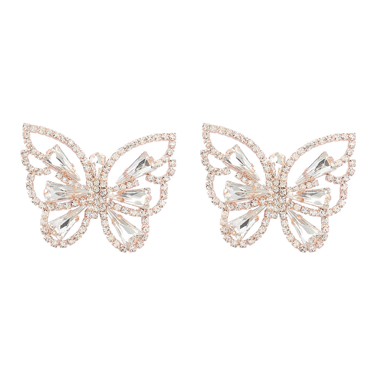Wholesale Super Flash Claw Chain Rhinestone Butterfly Alloy Earrings ACC-ES-JL019
