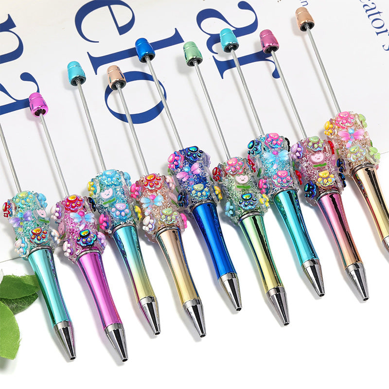 Wholesale 5pcs/ set Original Cartoon Cat Claw Gestapia Sugar Pen Dragonfly Tulip Bead Pen