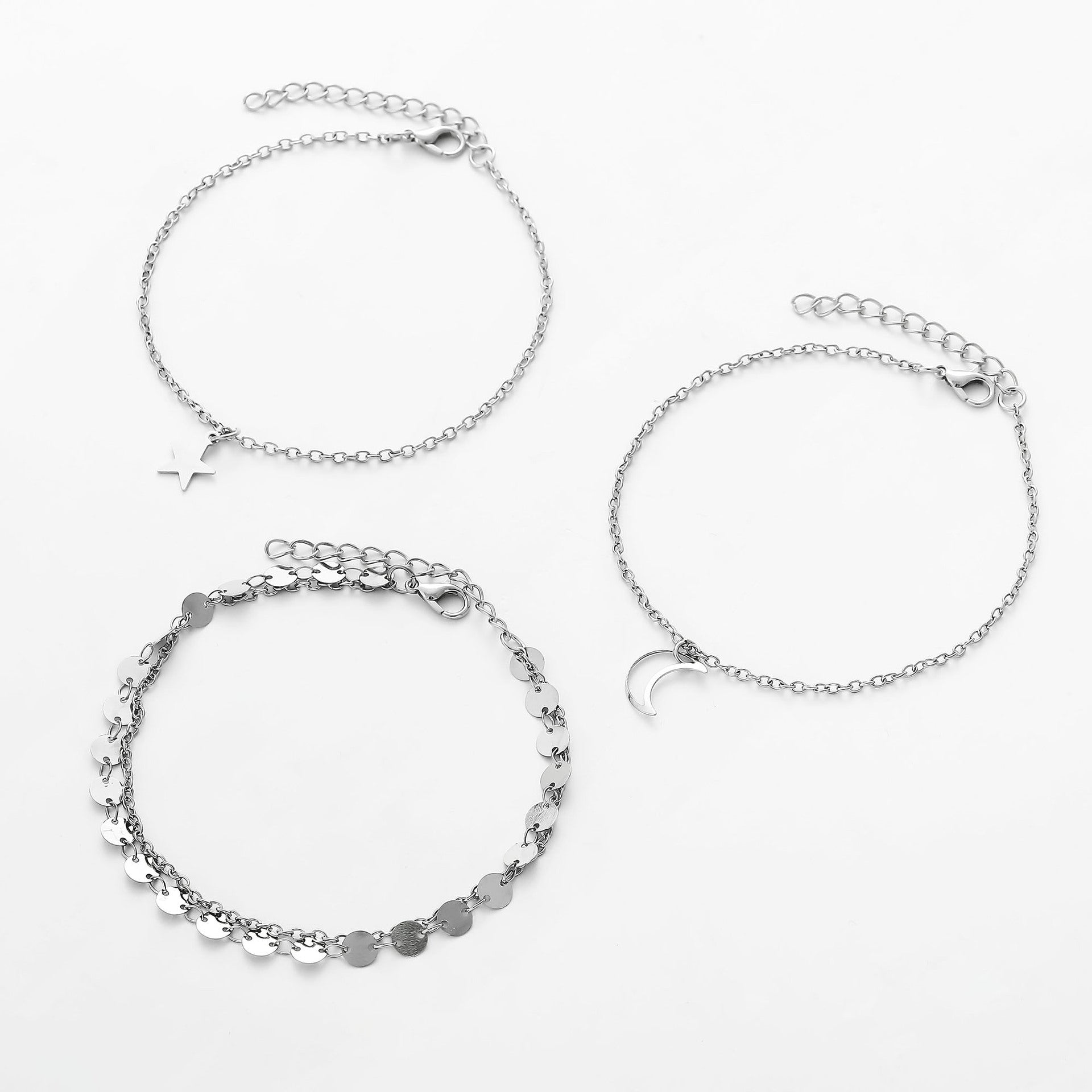 Wholesale 12pcs/set Fashion Heart Starfish Rose Anklet