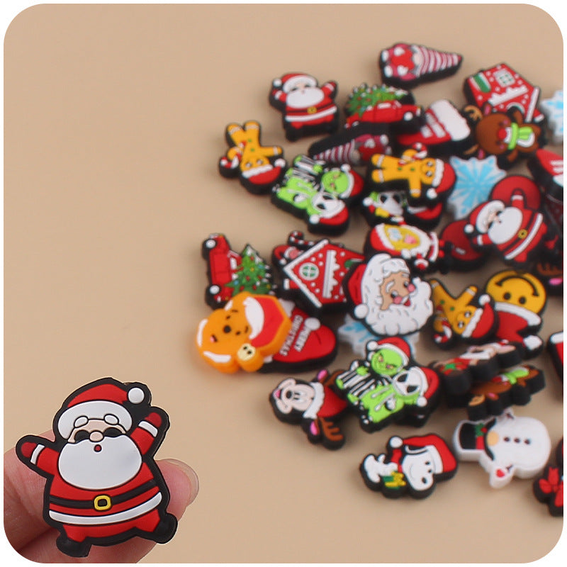 Wholesale 10pcs Cartoon Christmas Santa Claus Silicone Beads Focal Beads DIY Accessories  ACC-BDS-GuangTian050