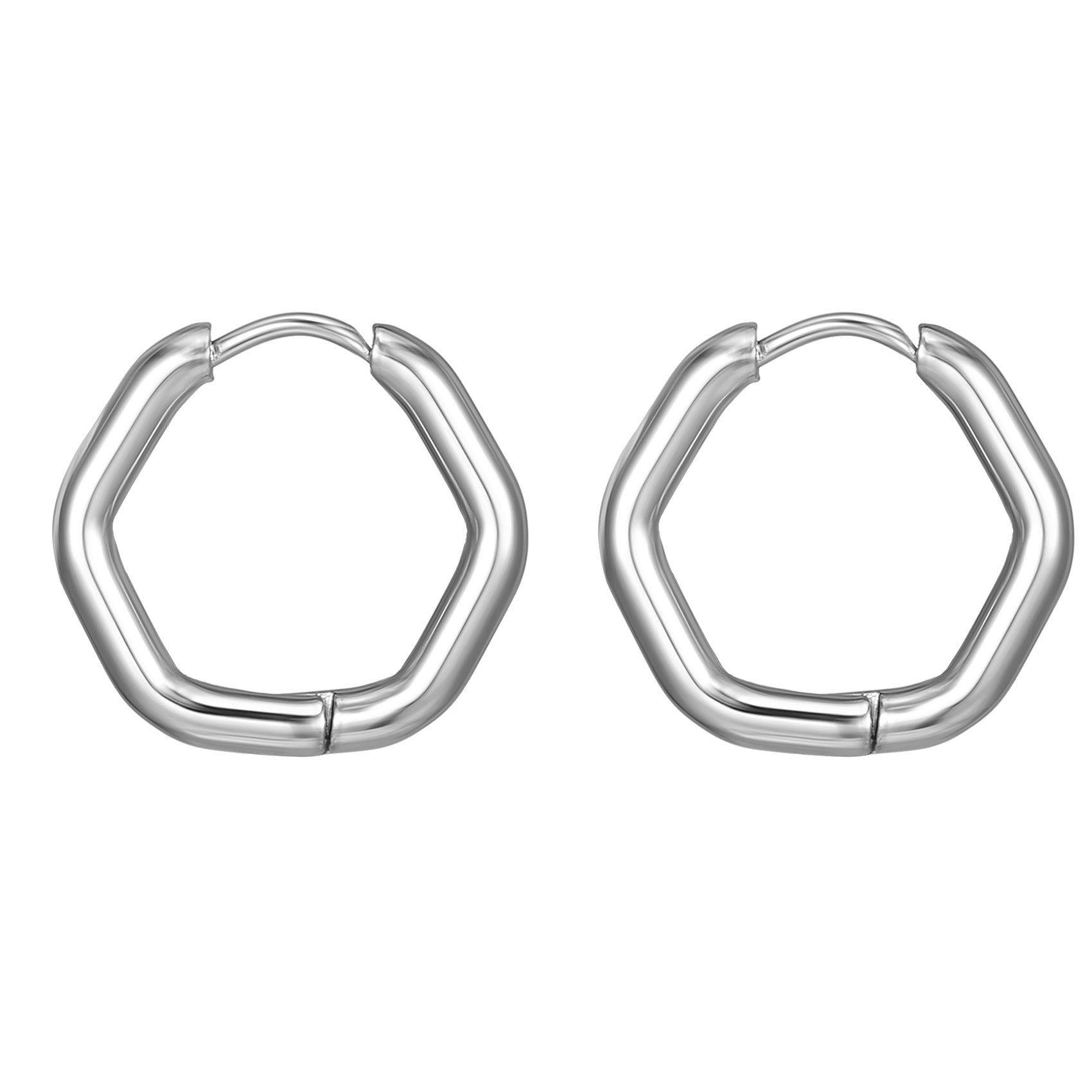 Wholesale Steel and titanium geometric earrings