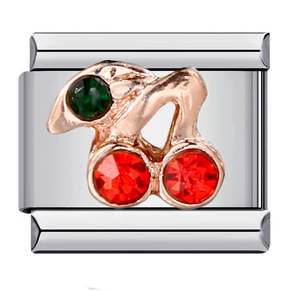 Wholesale Italian Charm Bracelet 9mm DIY Splicing Removable Fruit and Vegetable Series Stainless Steel Composable Bracelet