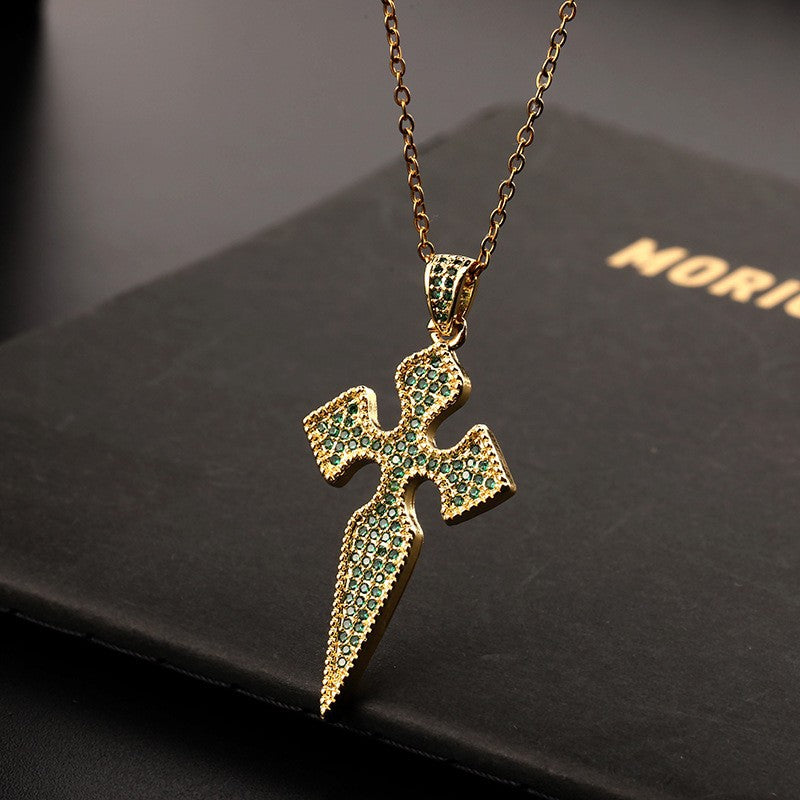 Wholesale Zircon Cross Pendant Necklaces Zircon Clavicle Chain ACC-NE-SY009