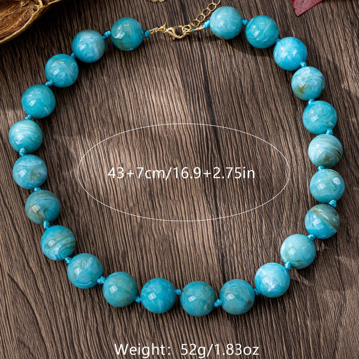 Wholesale Modern Boho Handmade Resin Cloud Bead Necklace For Women Mahogany Boutique Jewelry Accessory