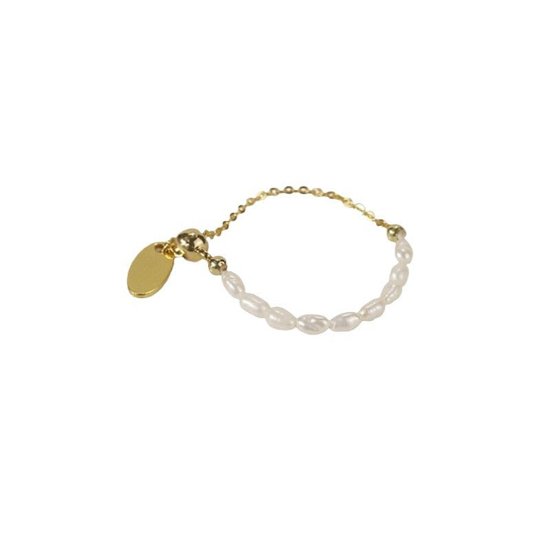 Wholesale Small Pearl Stretchable Adjustable Soft Chain Ring ACC-RS-Hanxi001
