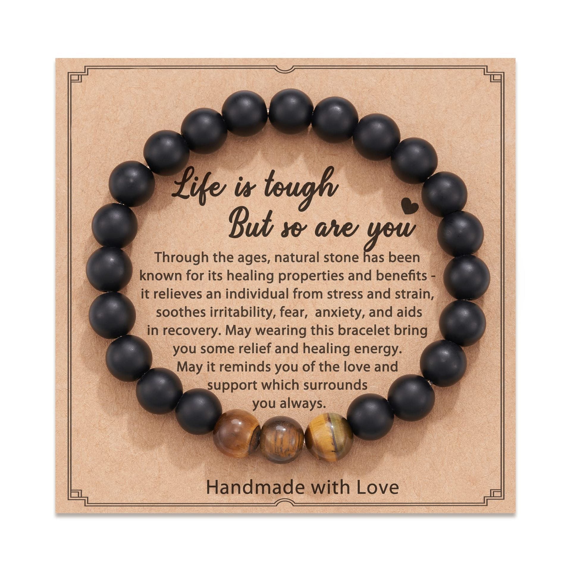 Wholesale Natural Stone Love Pendant Bracelet ACC-BT-Zhongh004