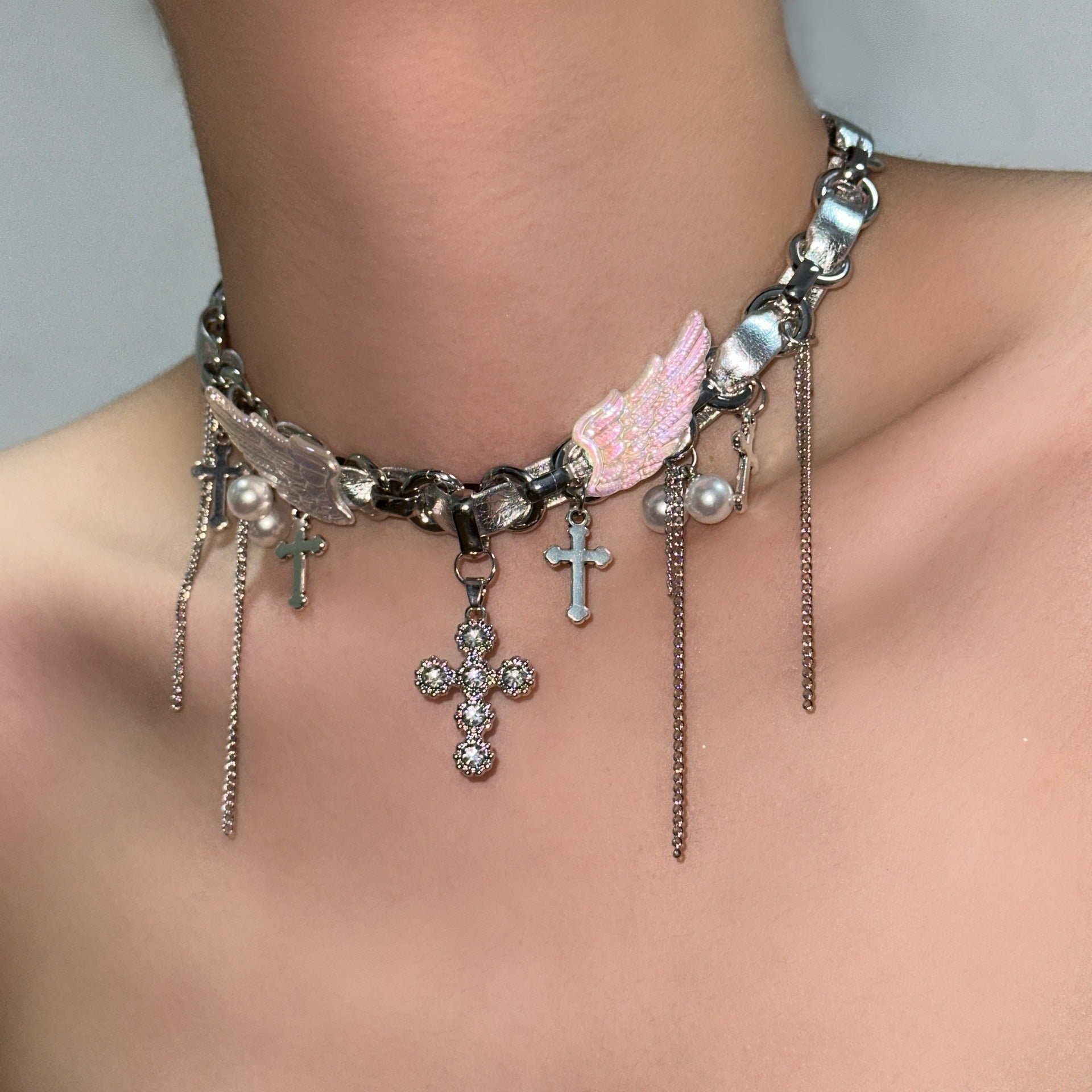 Wholesale Cross Wings Necklace Choker Necklaces