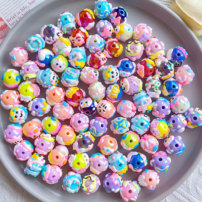 Wholesale 10pcs Acrylic Cute Cartoon Beads DIY Bead Accessories