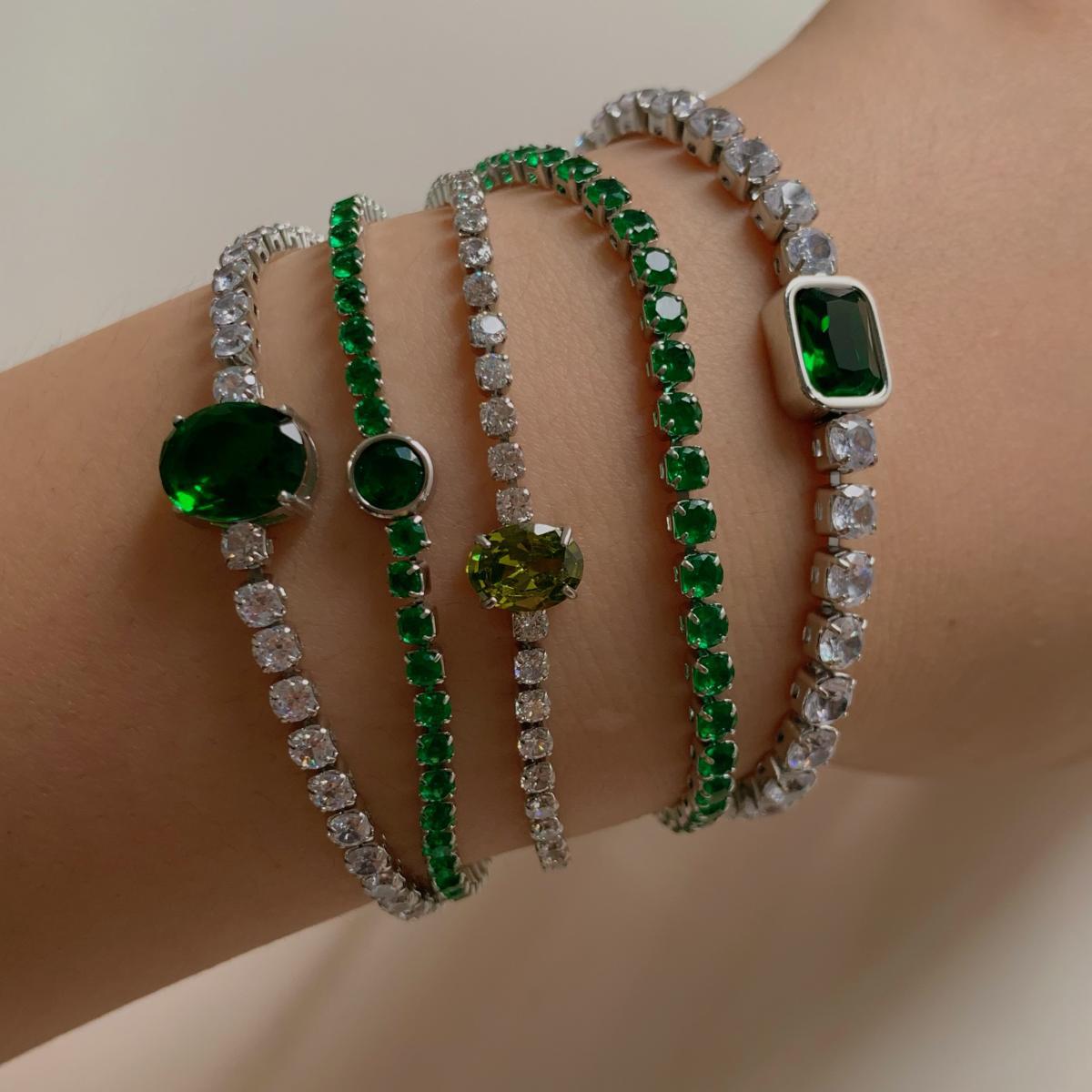 Großhandel mehrschichtiges Armbandanzug Edelstahl Eingelegtes Zirkonarmband