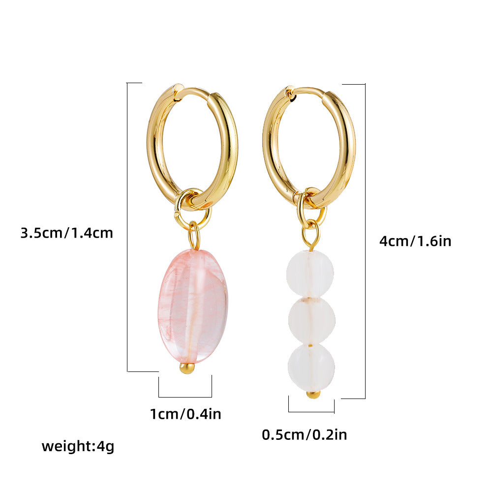 Wholesale love asymmetric earrings 18K gold stainless steel earrings