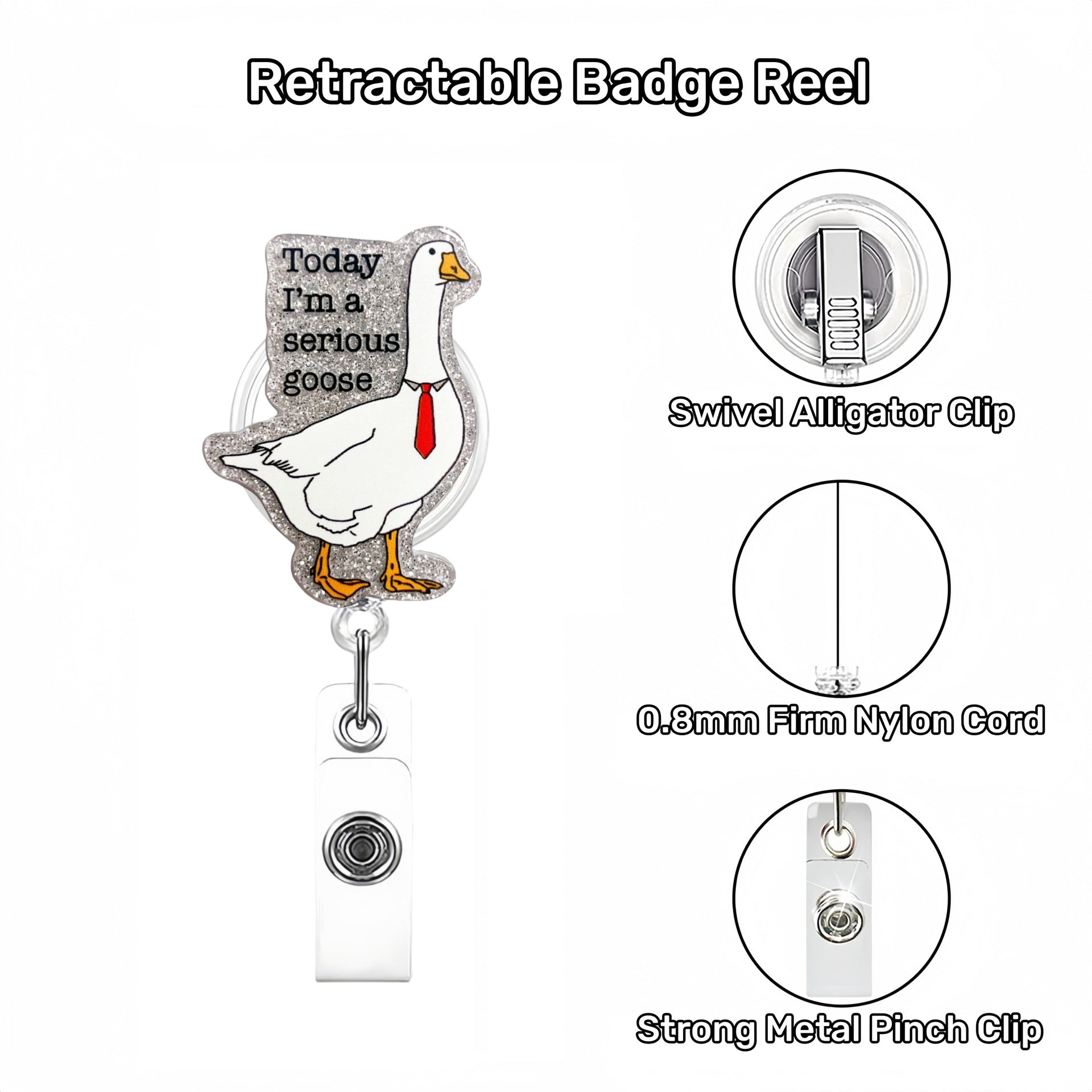 Wholesale Love Romantic Workplace  Acrylic Retractable Rotating Badge Keychain