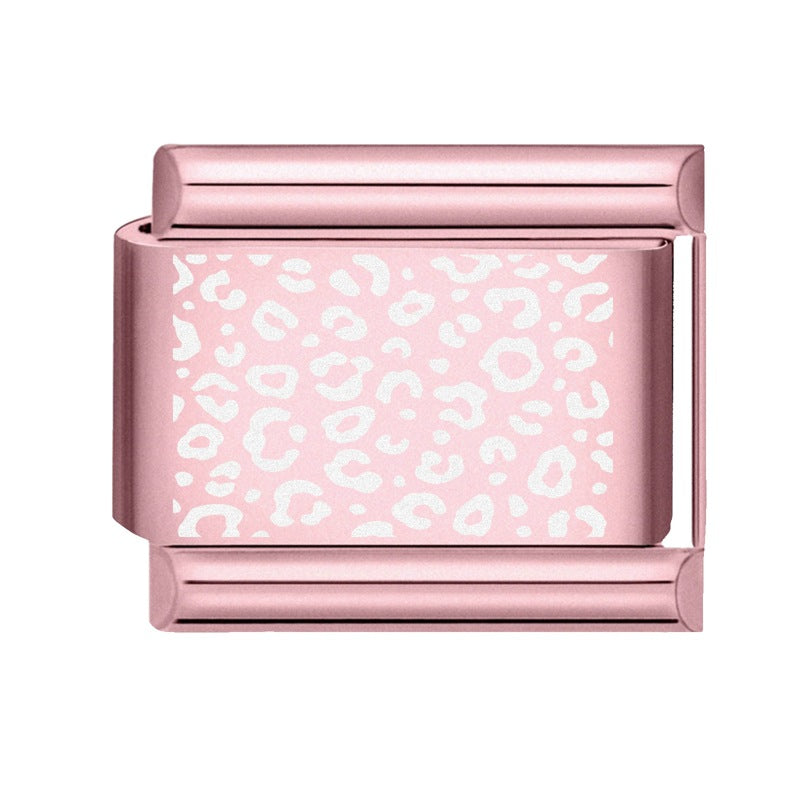 Wholesale Italian Charm Bracelet 9mm DIY Splicing Rose Pastel Stainless Steel Composable Bracelet