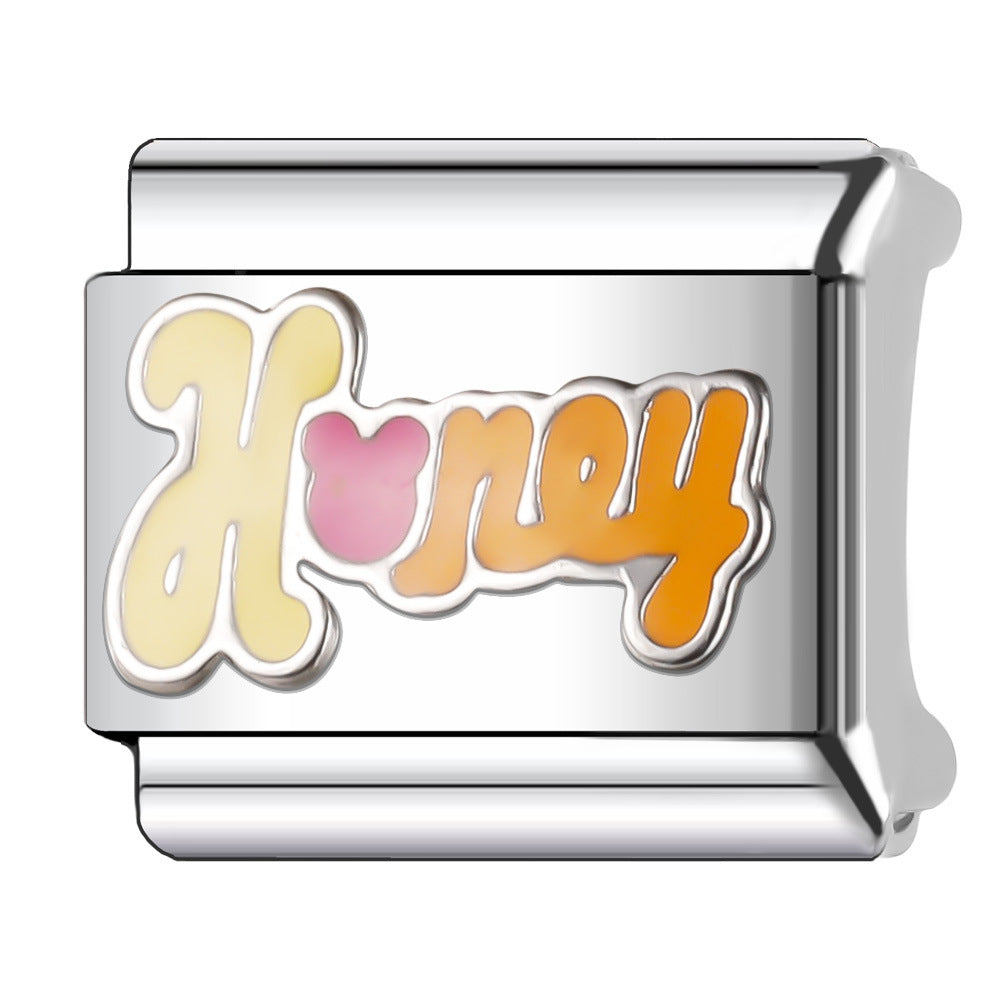 Wholesale Italian Charm Bracelet 9mm DIY Splicing English Stainless Steel Composable Bracelet