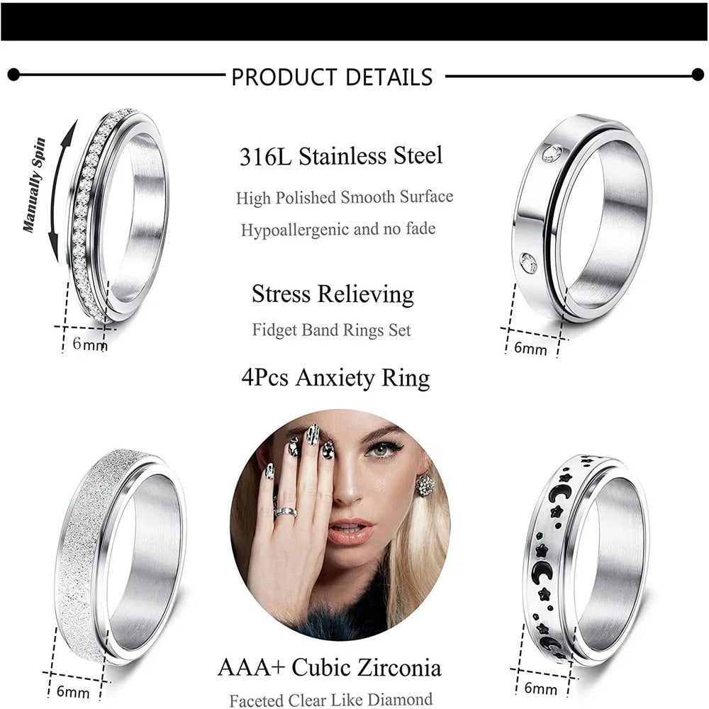 Wholesale star moon titanium steel couple ring