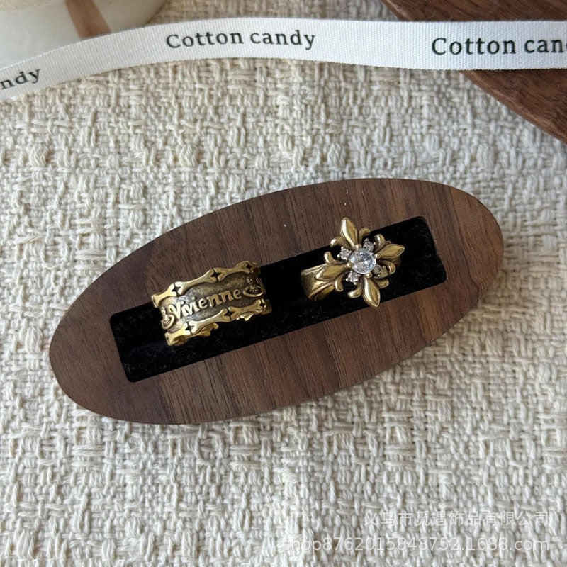 Wholesale Vintage Cross Universe Wide Ring Distressed Style Trendy Jewelry Accessory Boutique Resale