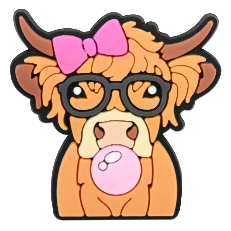 Wholesale Random 100pcs Cute Cartoon Animal Series  PVC Soft Rubber Shoe Buckle Decoration