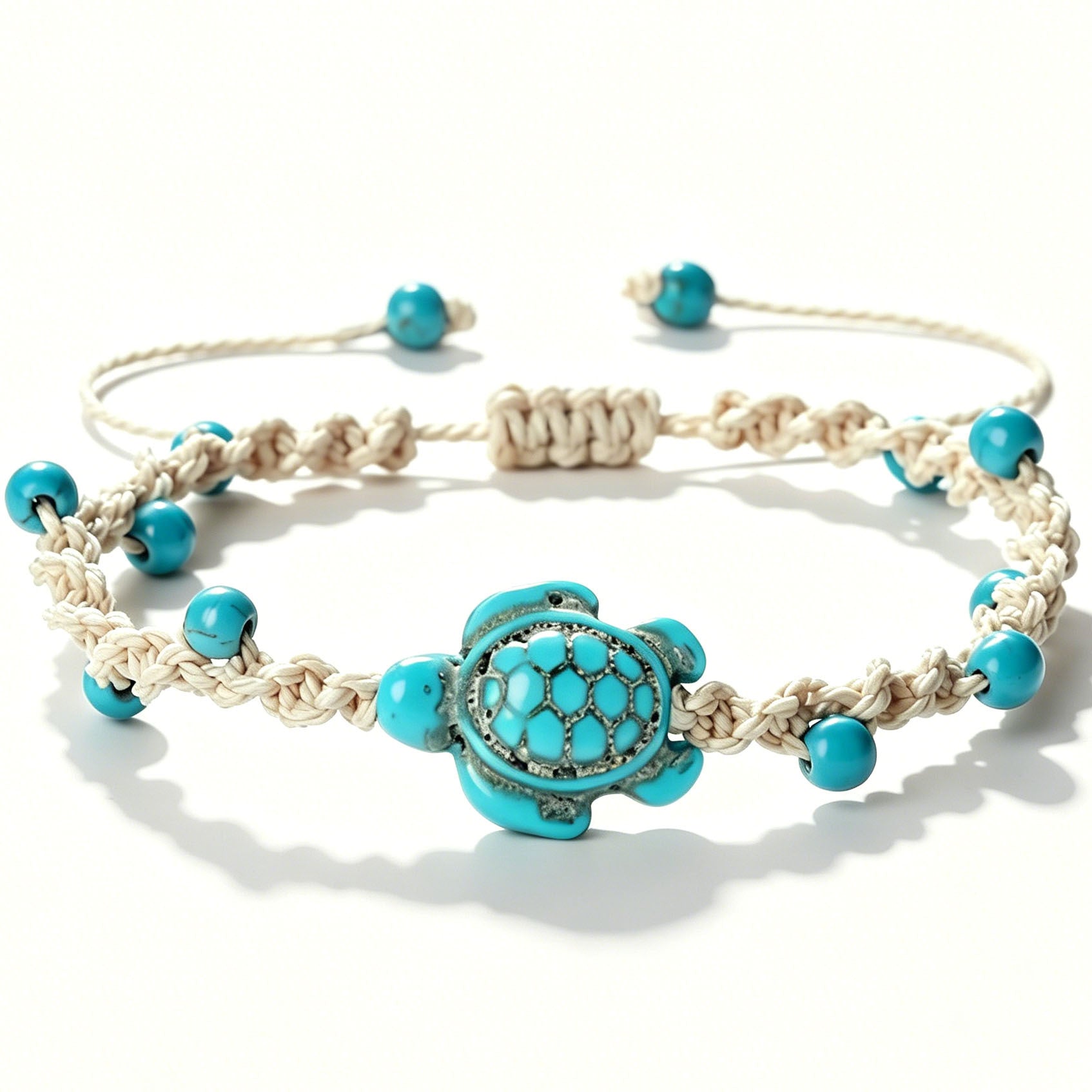 Wholesale Turquoise Hand Beaded Woven Bracelet for Unisex Bohemian Ocean Style Fashion Accessory