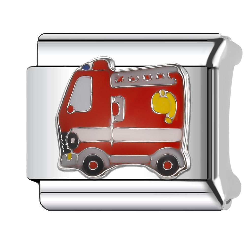 Bracelet de charme italien en gros de 9 mm Série d'avion à boule de bricolage Bracelet composable en acier inoxydable