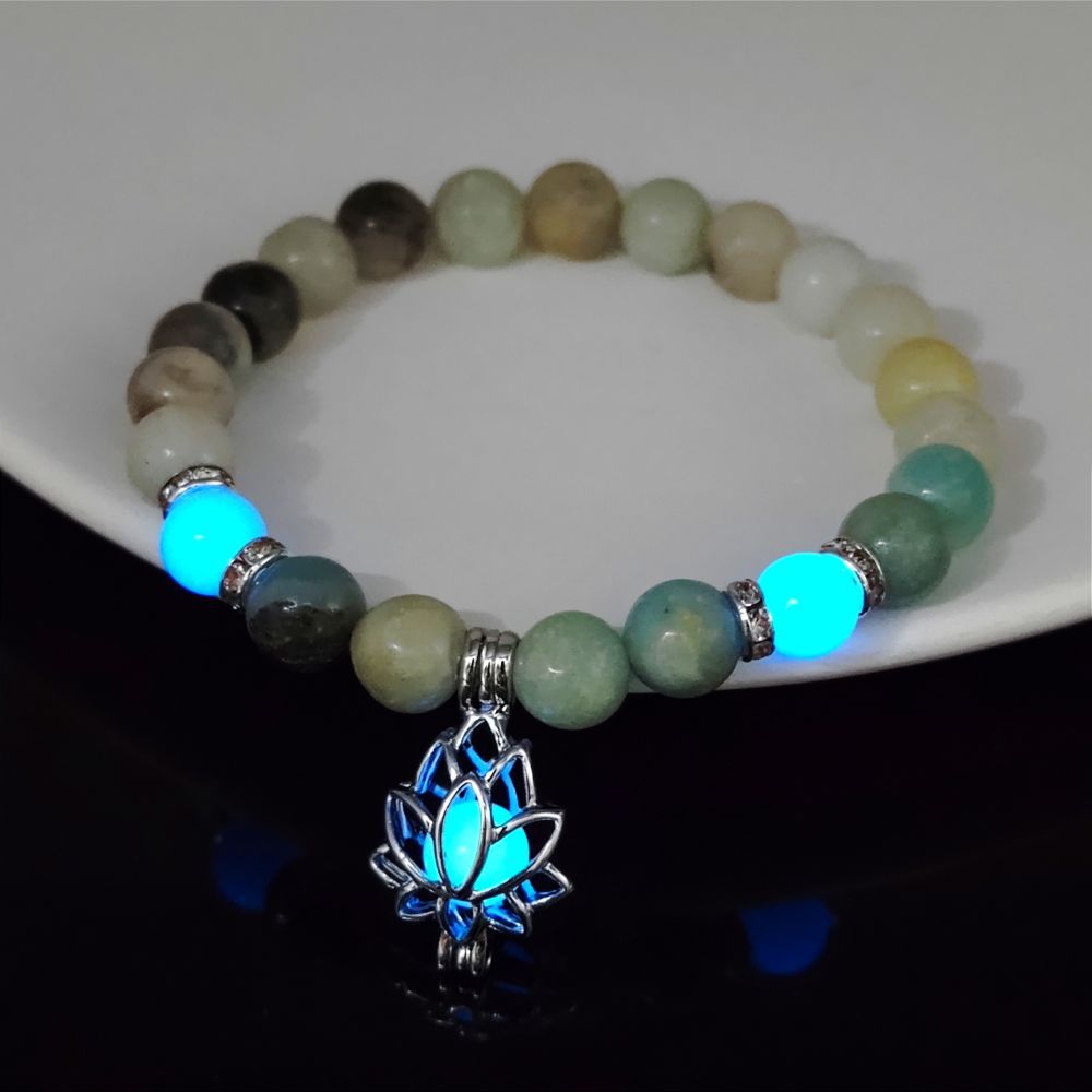 Wholesale  White Turquoise Luminous Lotus Bracelet