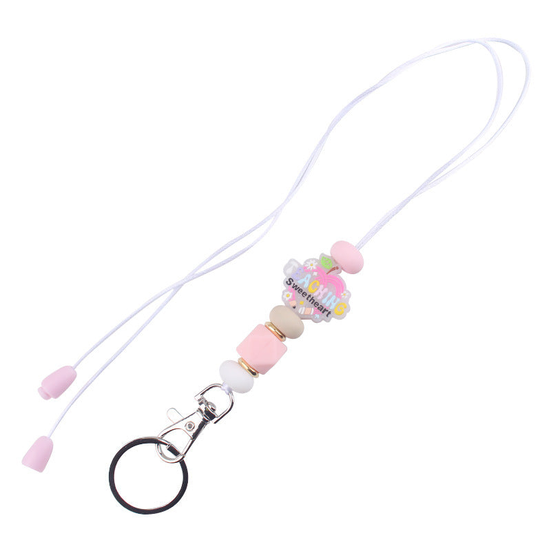 Wholesale  Cartoon Teacher's Day Silicone Accessories Pendant Creative Keychain