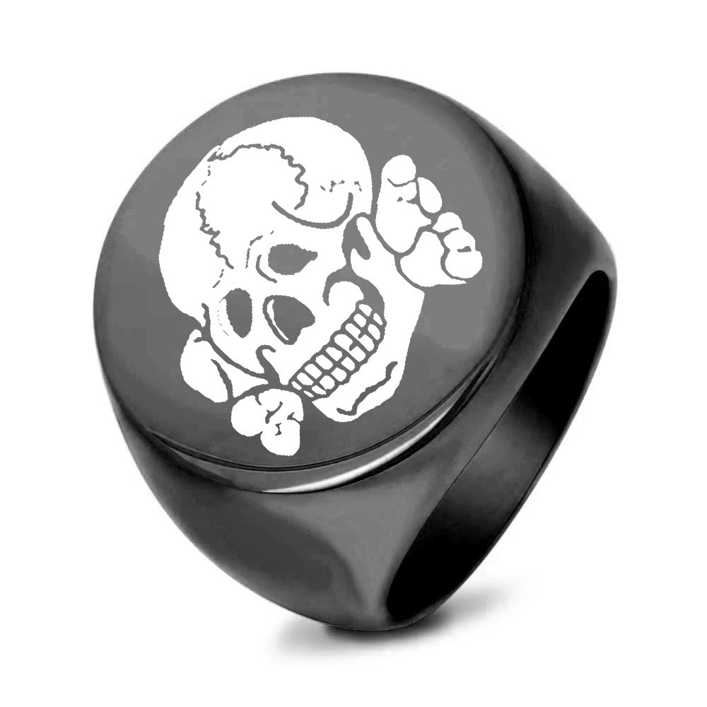 Wholesale  titanium steel  laser skull men's ring