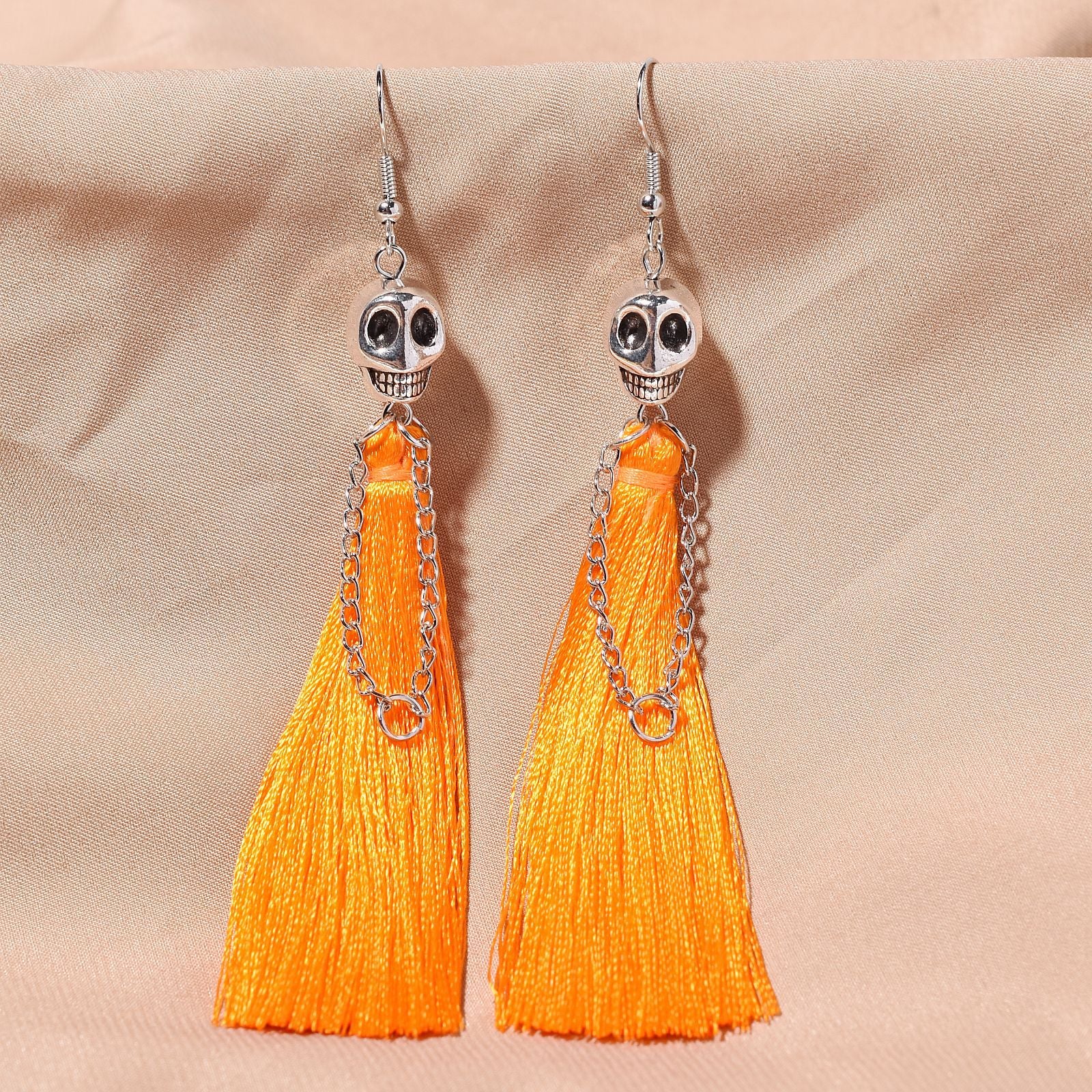 Wholesale Halloween Skull Tassel Earrings ACC-ES-Xunt006