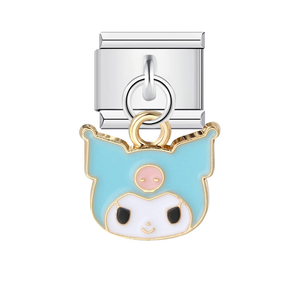 Pulsera de encanto italiano de 5 piezas al por mayor 9 mm Diy empalmante lindo creativo colgante de acero inoxidable componible brazalete