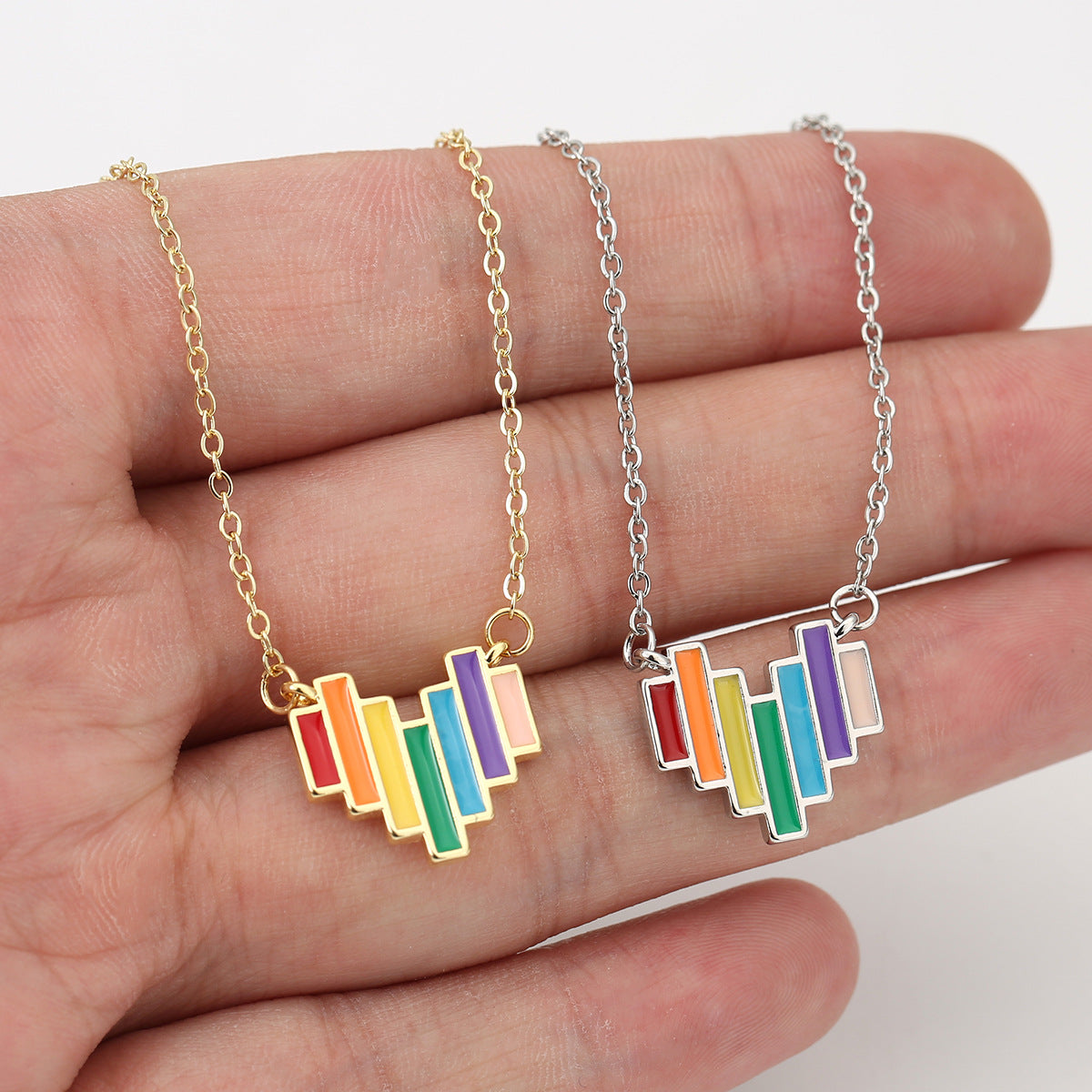 Wholesale Rainbow Heart Necklace