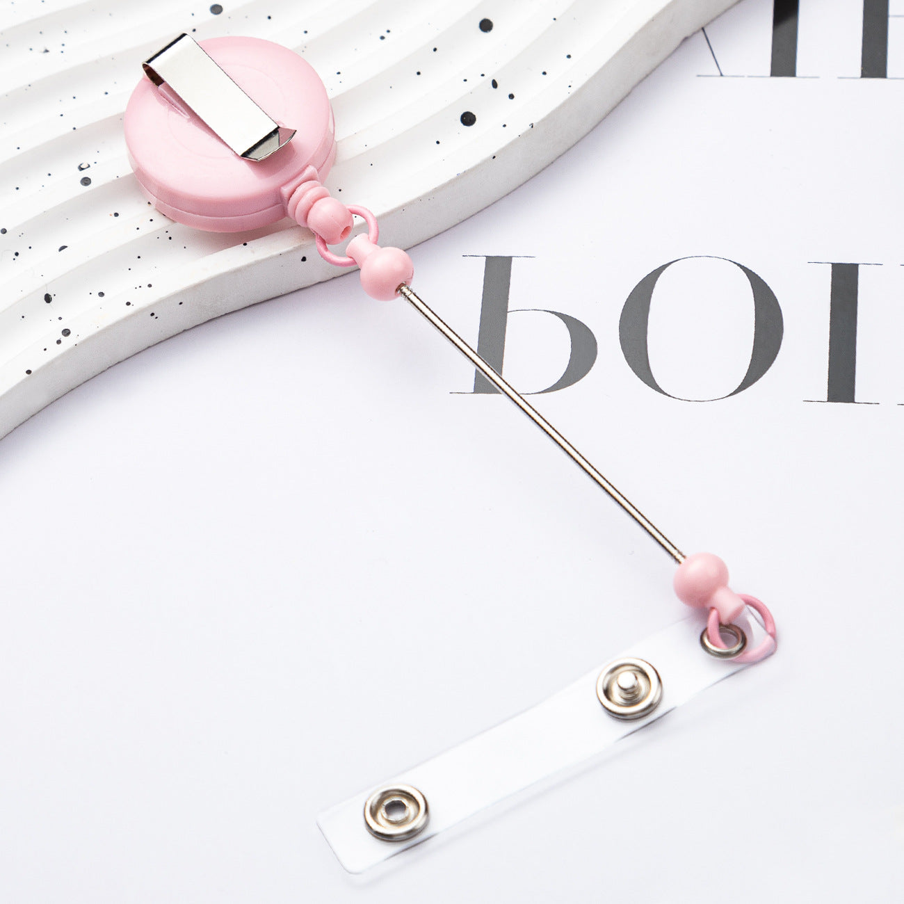 Wholesale Badge Reels Beadable Retractable Easy-Pull Button Badge ID Keychain ACC-KC-HuaH004