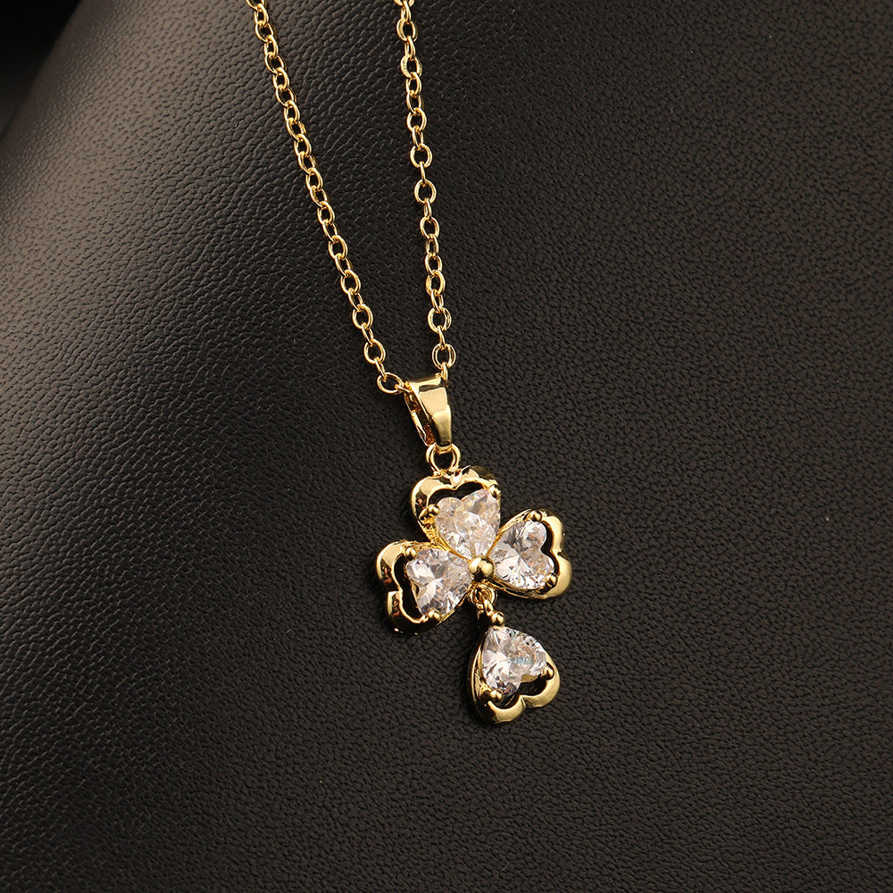 Wholesale Heart Micro Inlaid Colorful Zircon Clavicle Necklaces Choker Necklace ACC-NE-SY013