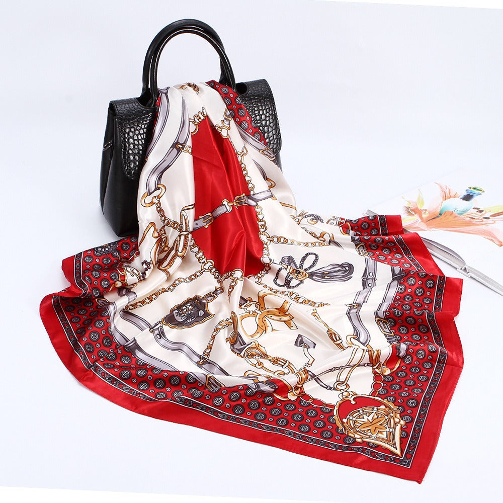 Wholesale 90cm Printed  Silk Women' s Large Square Scarf